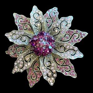 Women’s purple rhinestone Brooch